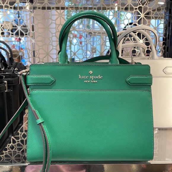 Kate Spade staci medium satchel
COLOR: Green Bean - Picture 8 of 16
